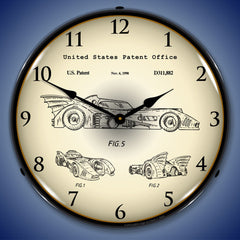 1990 Batman Batmobile Patent 14" LED Wall Clock