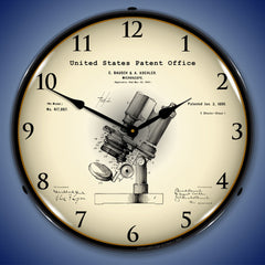1899 Bausch Microscope Patent 14" LED Wall Clock