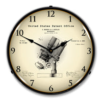 1899 Bausch Microscope Patent 14" LED Wall Clock