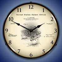 1913 Side Car for Motorcycles Patent 14" LED Wall Clock