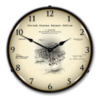1913 Side Car for Motorcycles Patent 14" LED Wall Clock