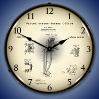 1917 Harley Davidson Springer Front Fork Patent 14" LED Wall Clock