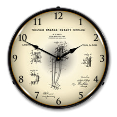 1917 Harley Davidson Springer Front Fork Patent 14" LED Wall Clock
