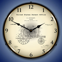 1919 Antique Tractor Patent 14" LED Wall Clock