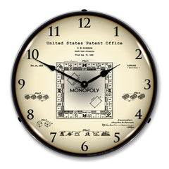 1935 Monopoly Game Patent 14" LED Wall Clock