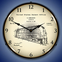 1937 Jabelmann Locomotive Patent 14" LED Wall Clock