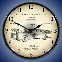 1939 Fire Truck Patent 14" LED Wall Clock