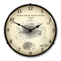 1942 John Deere McCormick Tractor Patent 14" LED Wall Clock