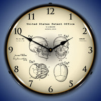 1960 Anatomical Skull Patent 14" LED Wall Clock
