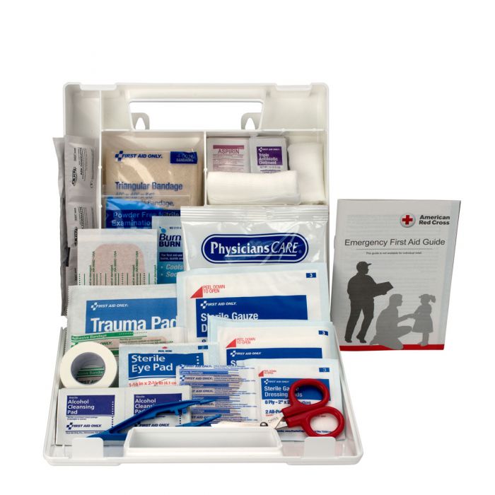First Aid Only 10 Person First Aid Kit with Dividers, Plastic Case