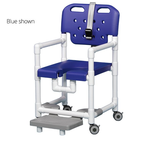 IPU 17" Elite Shower Chair | Rust-Free PVC with Sliding Footrest and Safety Belt