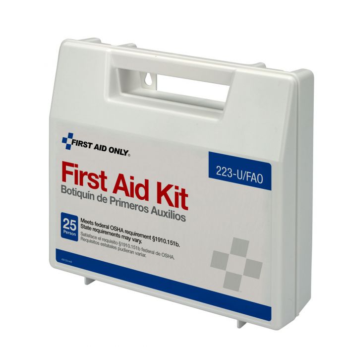 First Aid Only 25 Person First Aid Kit with Dividers, Plastic Case