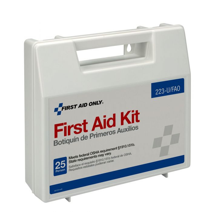 First Aid Only 25 Person First Aid Kit with Dividers, Plastic Case