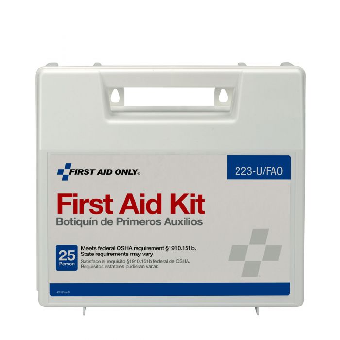 First Aid Only 25 Person First Aid Kit with Dividers, Plastic Case