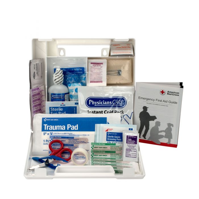 First Aid Only 25 Person First Aid Kit with Dividers, Plastic Case