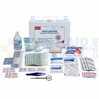 First Aid Only 25 Person Bulk Kit with CPR One-Way Valve Faceshield, Metal Case(Pack of 8)