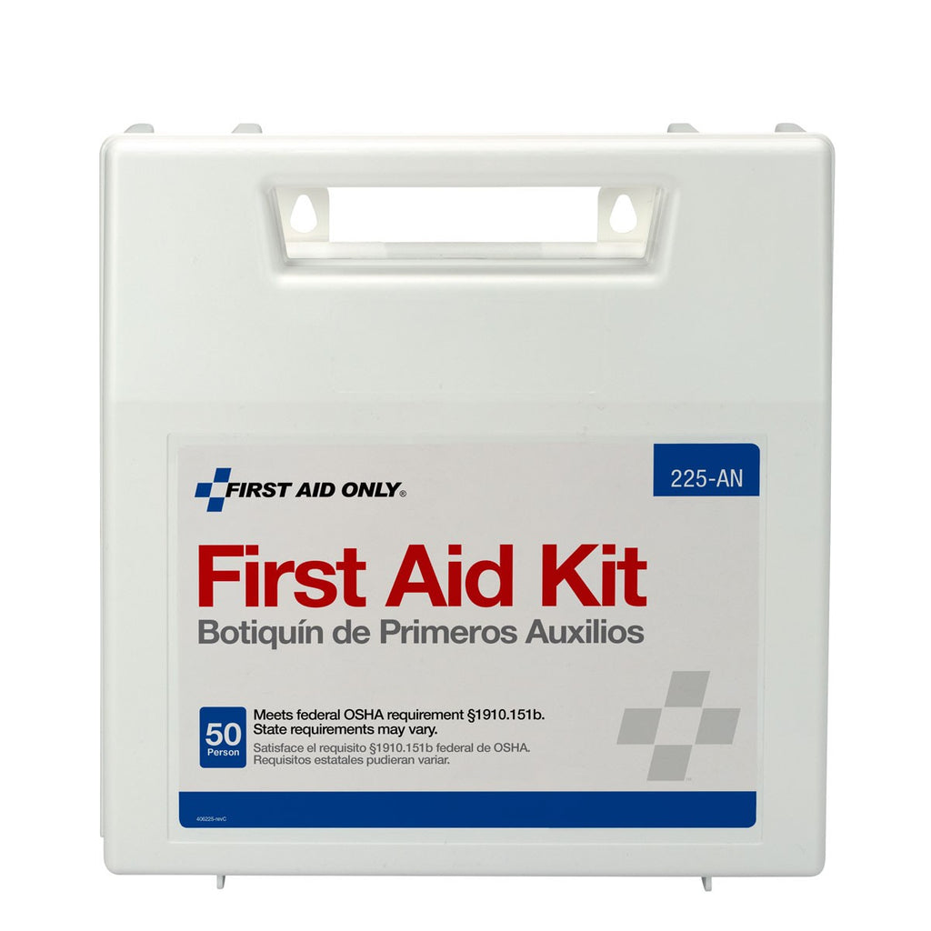 First Aid Only 50 Person First Aid Kit with Dividers and Plastic Case