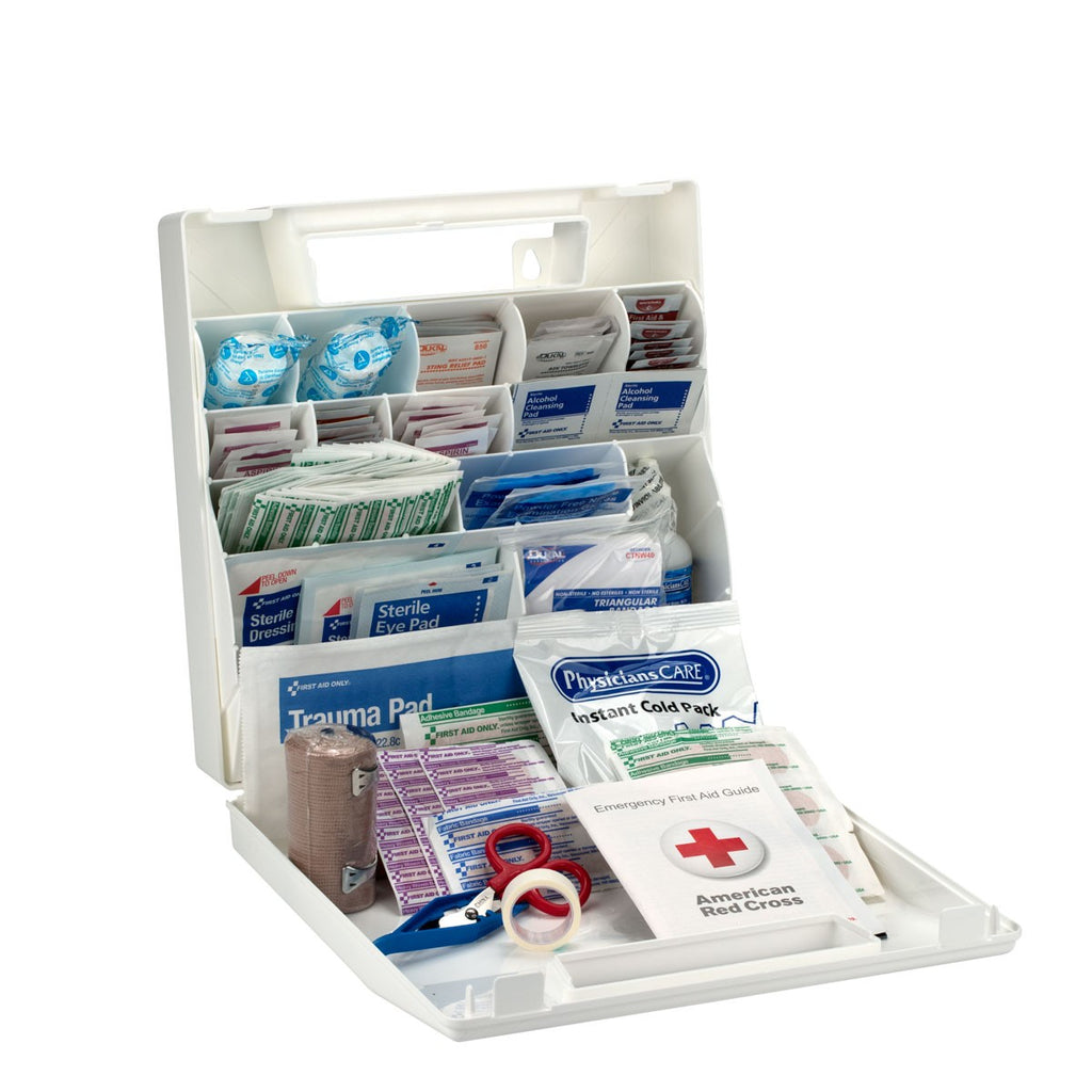 First Aid Only 50 Person First Aid Kit with Dividers and Plastic Case