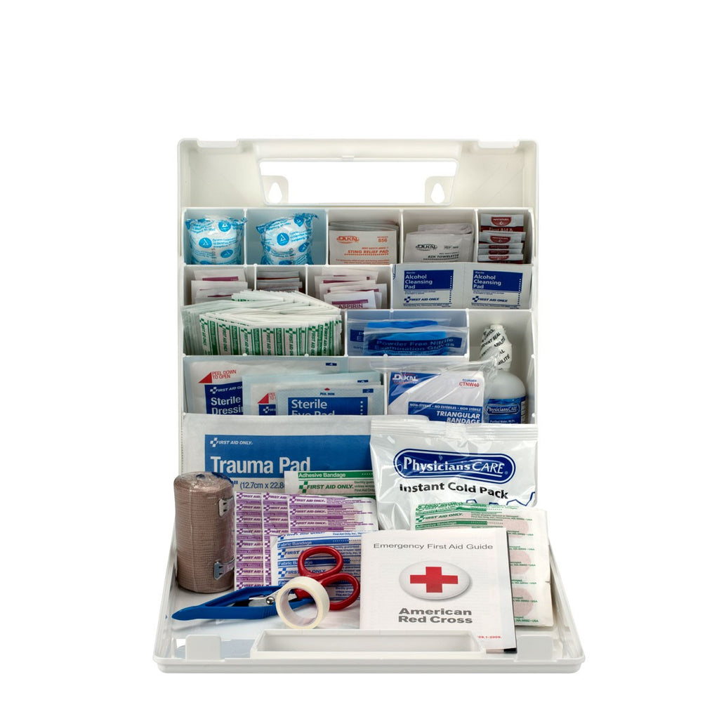 First Aid Only 50 Person First Aid Kit with Dividers and Plastic Case