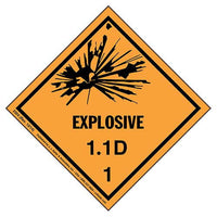 JJ Keller Explosives Label - Class 1, Division 1.1D - Paper (Pack of 500)