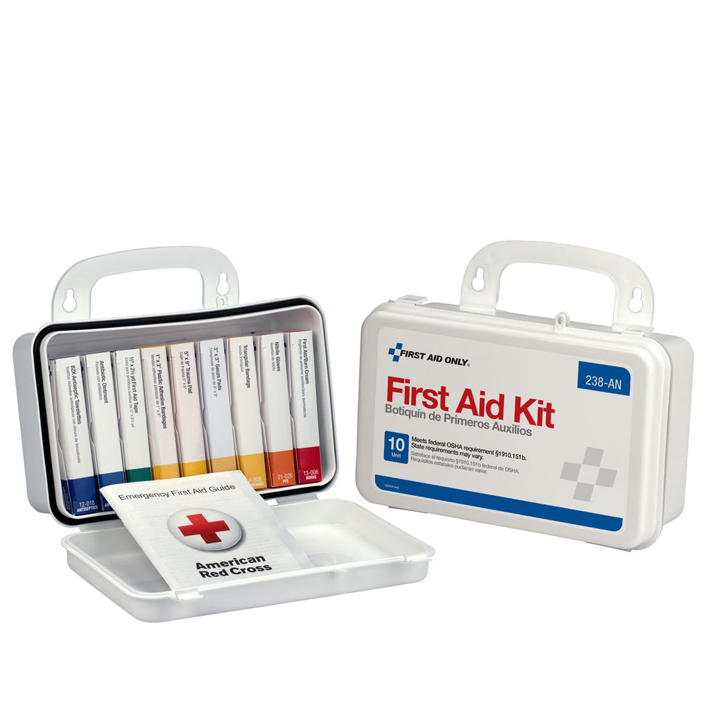First Aid Only 10 Unit First Aid Kit, Plastic Case for Workplace Safety Compliance