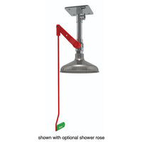 Justrite Ceiling Mount, Hughes Drench Shower, Stainless Steel Pipe