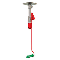 Justrite Ceiling Mount, Hughes Drench Shower, Stainless Steel Pipe
