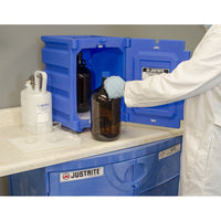 Justrite Countertop Polyethylene Corrosives and Acid Cabinet, 2 Door