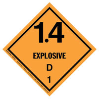 JJ Keller Explosives Label - Class 1, Division 1.4D - Paper (Pack of 500)