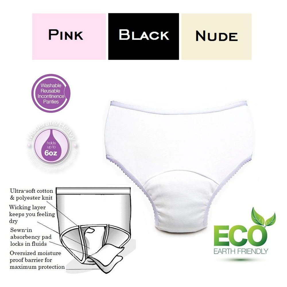 Care Active 6-Ounce Women's Reusable Incontinence Panty (3-Pack Assort