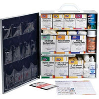 First Aid Only 3 Shelf Industrial Station, 1092 Pieces, Metal Cabinet with 12 Pocket Vinyl Liner