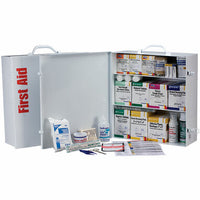First Aid Only 3 Shelf Industrial Station, 1092 Pieces, Metal Cabinet with 12 Pocket Vinyl Liner