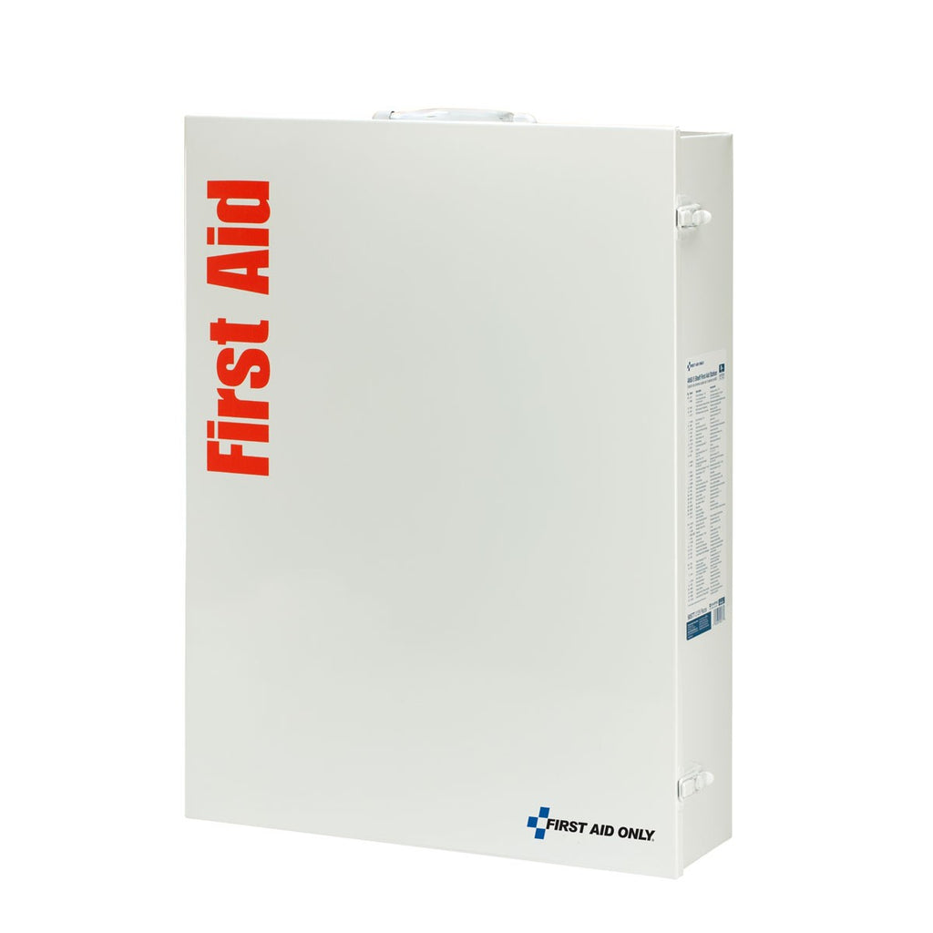 First Aid Only 200 Person 5 Shelf Industrial Metal First Aid Cabinet with Pocket Liner, 1718 Pieces