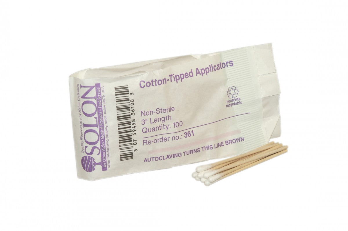 APPLICATOR TIPPED COTTON 6IN COTTON/WOOD