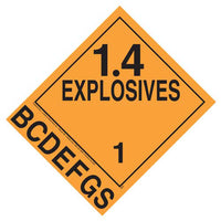 JJ Keller Division 1.4B-1.4S Explosives Placard - Worded