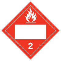 JJ Keller Division 2.1 Flammable Gas Placard - Blank (Pack of 25)