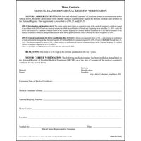 JJ Keller Medical Examiner's National Registry Verification - Padded Format