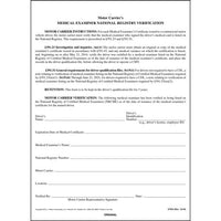JJ Keller Medical Examiner's National Registry Verification - Snap-Out Format (Pack of 100)