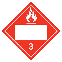 JJ Keller Class 3 Flammable Liquid Placard - Blank