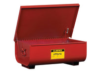Justrite 11 Gallon Rinse Tank, Benchtop, Lift-and-Latch Cover with Fusible Link, Drain Plug, Steel