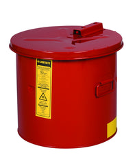Justrite 3.5 Gallon Dip Tank for Cleaning Parts, Manual Cover with Fusible Link, Steel