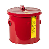 Justrite 3.5 Gallon Dip Tank for Cleaning Parts, Manual Cover with Fusible Link, Steel
