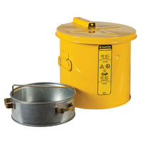 Justrite 3.5 Gallon Dip Tank for Cleaning Parts, Manual Cover with Fusible Link, Steel