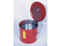 Justrite 6 Gallon, Wash Tank with Basket for Small Parts Cleaning, Self-Close Cover with Fusible Link, Steel