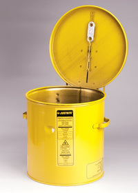 Justrite 1 Gallon, Wash Tank with Basket for Small Parts Cleaning, Self-Close Cover with Fusible Link, Steel