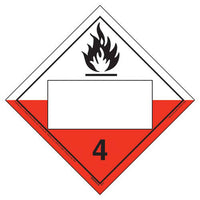 JJ Keller Division 4.2 Spontaneously Combustible Placard - Blank