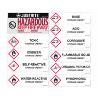 Justrite Replacement/ Retrofit Label Pack for Hazardous Material Cabinets