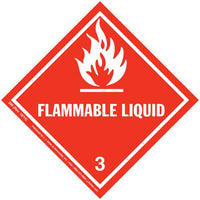 JJ Keller Class 3 Flammable Liquid Labels - Paper (Pack of 500)