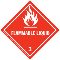 JJ Keller Class 3 Flammable Liquid Labels, Poly (Pack of 500)