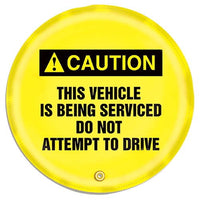 JJ Keller STOPOUT® Steering Wheel Message Cover - Caution This Vehicle is Being Serviced